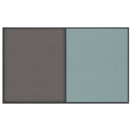 United Visual Products Double Door Radius Corkboard, 48"x36", Hea, UV7013RC-BLACK-SURF UV7013RC-BLACK-SURF